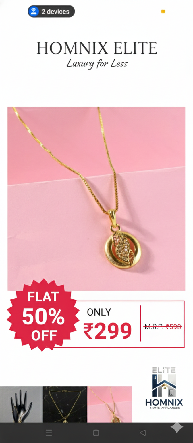 Stylesh round pendent, with sparkling leaf - inspired