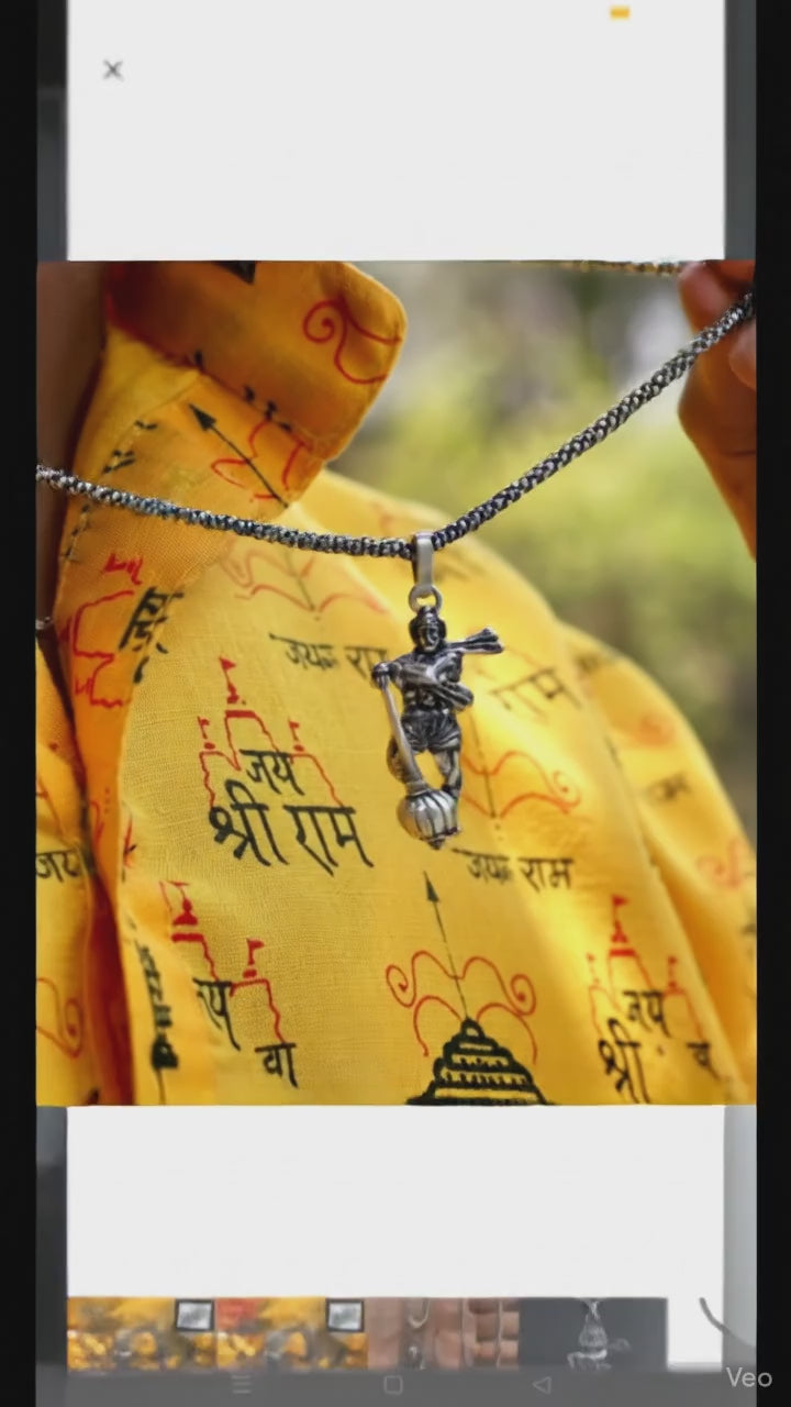 This Hanuman Gada locket chain pendant is designed for men seeking a meaningful accessory that reflects strength and devotion. Expertly crafted, it features the iconic gada symbol associated with Lord Hanuman, representing courage and protection. The pend
