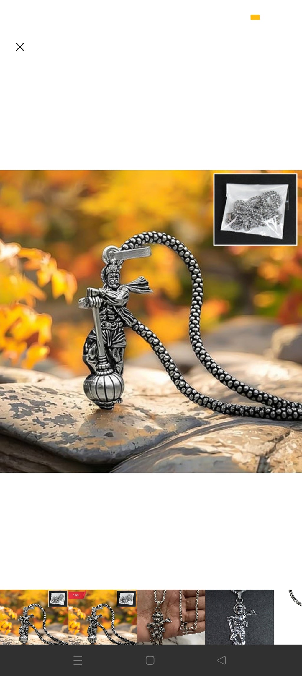 This Hanuman Gada locket chain pendant is designed for men seeking a meaningful accessory that reflects strength and devotion. Expertly crafted, it features the iconic gada symbol associated with Lord Hanuman, representing courage and protection. The pend